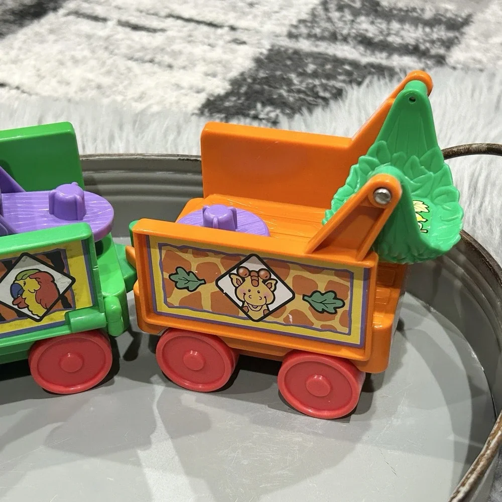 Vtg Fisher Price Little People Safari Zoo Train Play Set 2001 Tested & Working